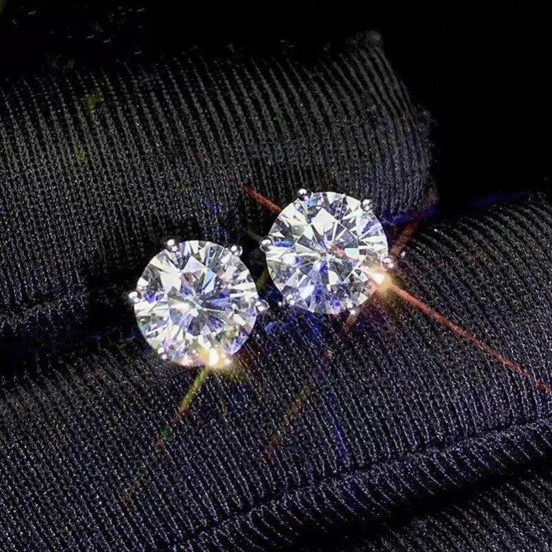 Классические модные ювелирные изделия с шестью когтями из чистого серебра 925 пробы круглой огранки, белые прозрачные серьги с кубическим цирконием AAAAA, женские свадебные серьги-гвоздики
Классические модные ювелирные изделия с шестью когтями из чистого серебра 925 пробы круглой огранки, белые прозрачные серьги с кубическим цирконием AAAAA, женские свадебные серьги-гвоздики