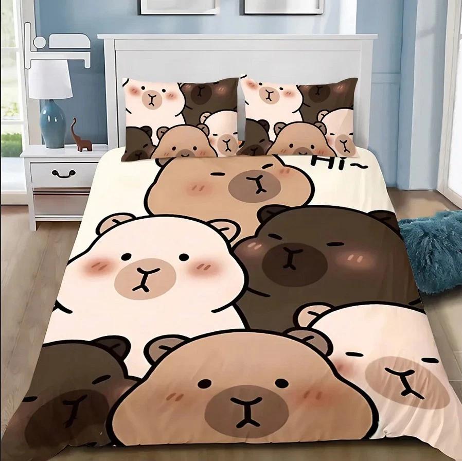 Cute Capybara Group Bedding Set, Minimalist Cartoon Duvet Cover Set, Perfect Gift for Single, Double & King Size Beds, Ideal for Capybara Enthusiasts UK Single 135x200cm
Cute Capybara Group Bedding Set, Minimalist Cartoon Duvet Cover Set, Perfect Gift for Single, Double & King Size Beds, Ideal for Capybara Enthusiasts UK Single 135x200cm