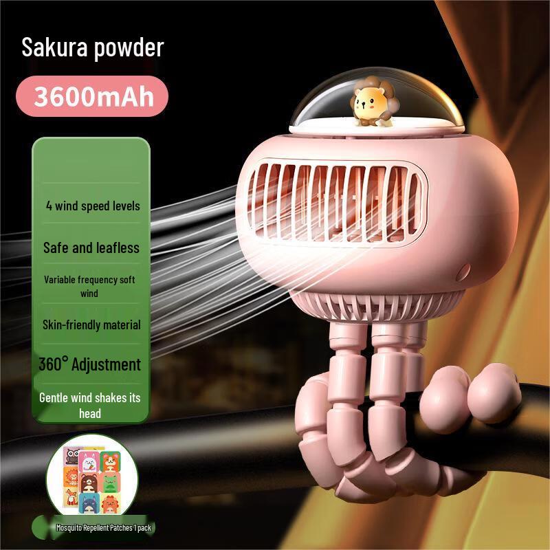 Flexible Tripod Oscillating Bladeless Stroller Fan
Flexible Tripod Oscillating Bladeless Stroller Fan