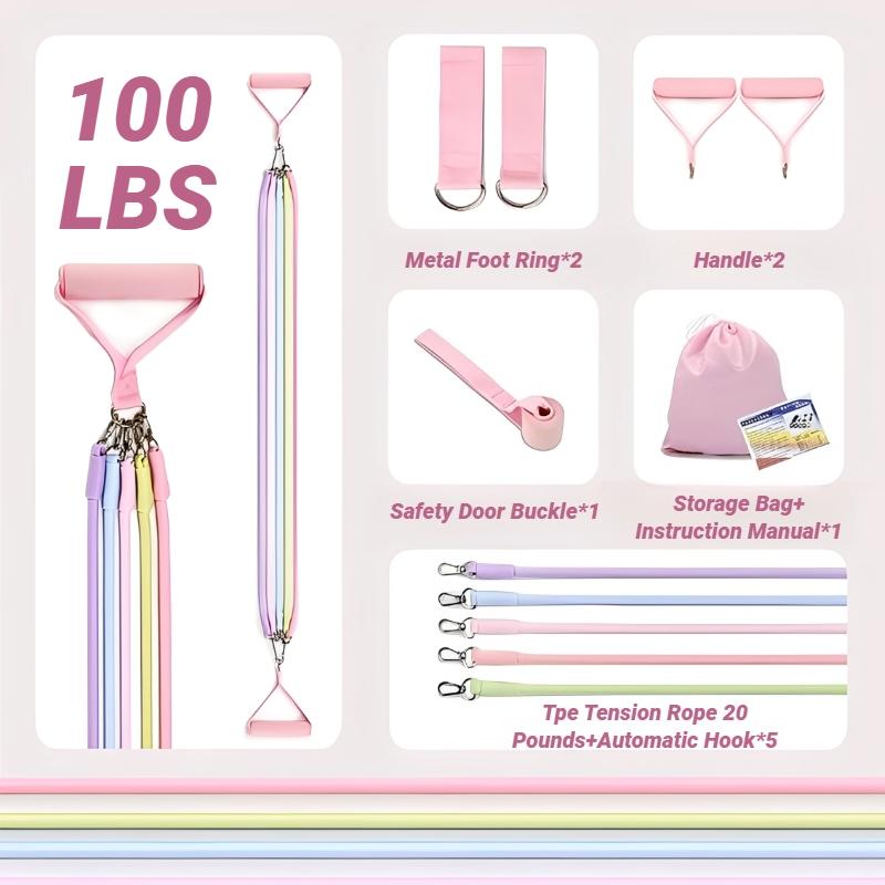 Multi Functional Tension Rope Fitness Stretcher For Household Abdominal Stretching Training, Pilates Stick Set Macaron Color
Multi Functional Tension Rope Fitness Stretcher For Household Abdominal Stretching Training, Pilates Stick Set Macaron Color