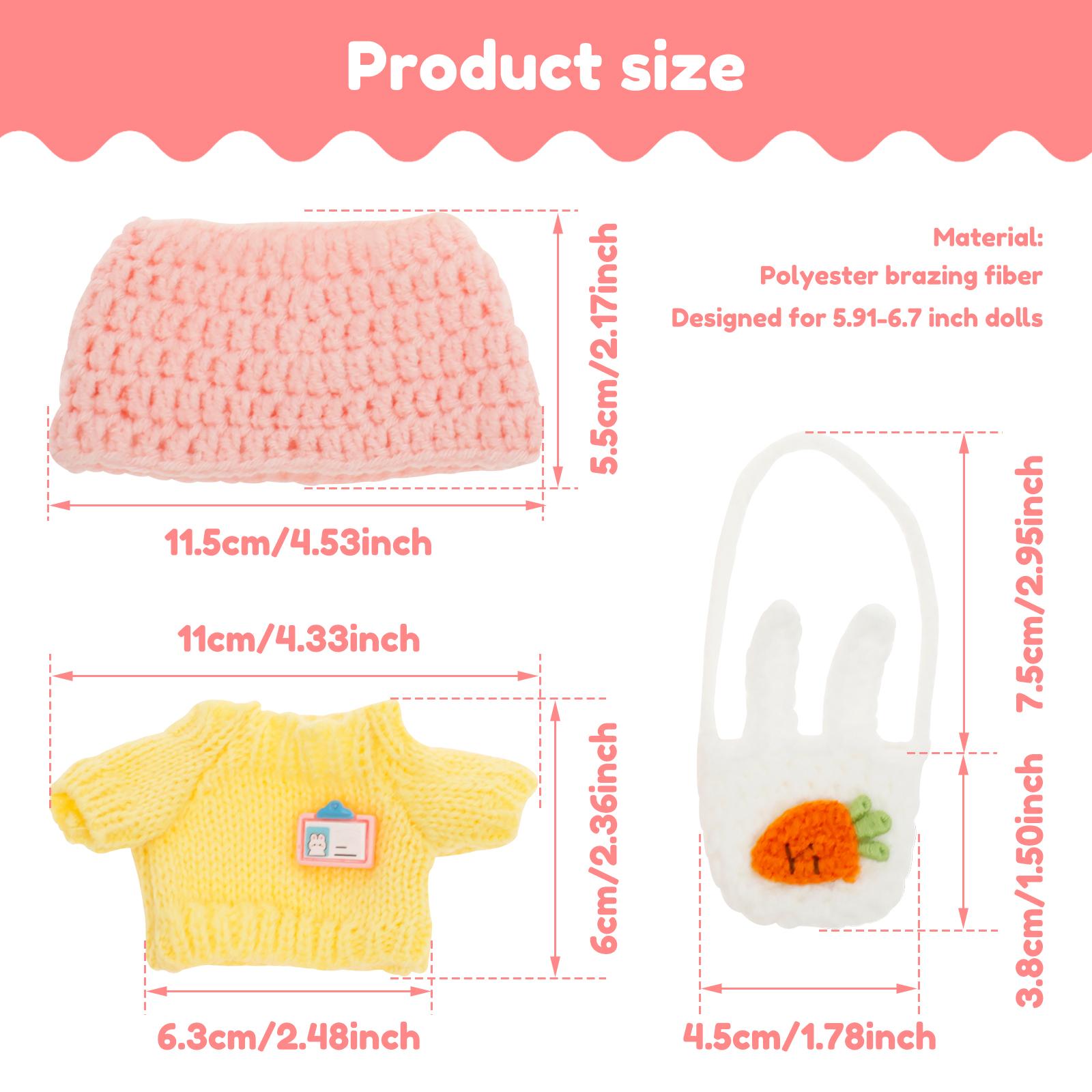 Doll Clothes Cute Doll Outfit Accessories for Labubu Dolls Crochet Doll Clothes Decoration with Hat Sweater Bag DIY Accessories
Doll Clothes Cute Doll Outfit Accessories for Labubu Dolls Crochet Doll Clothes Decoration with Hat Sweater Bag DIY Accessories