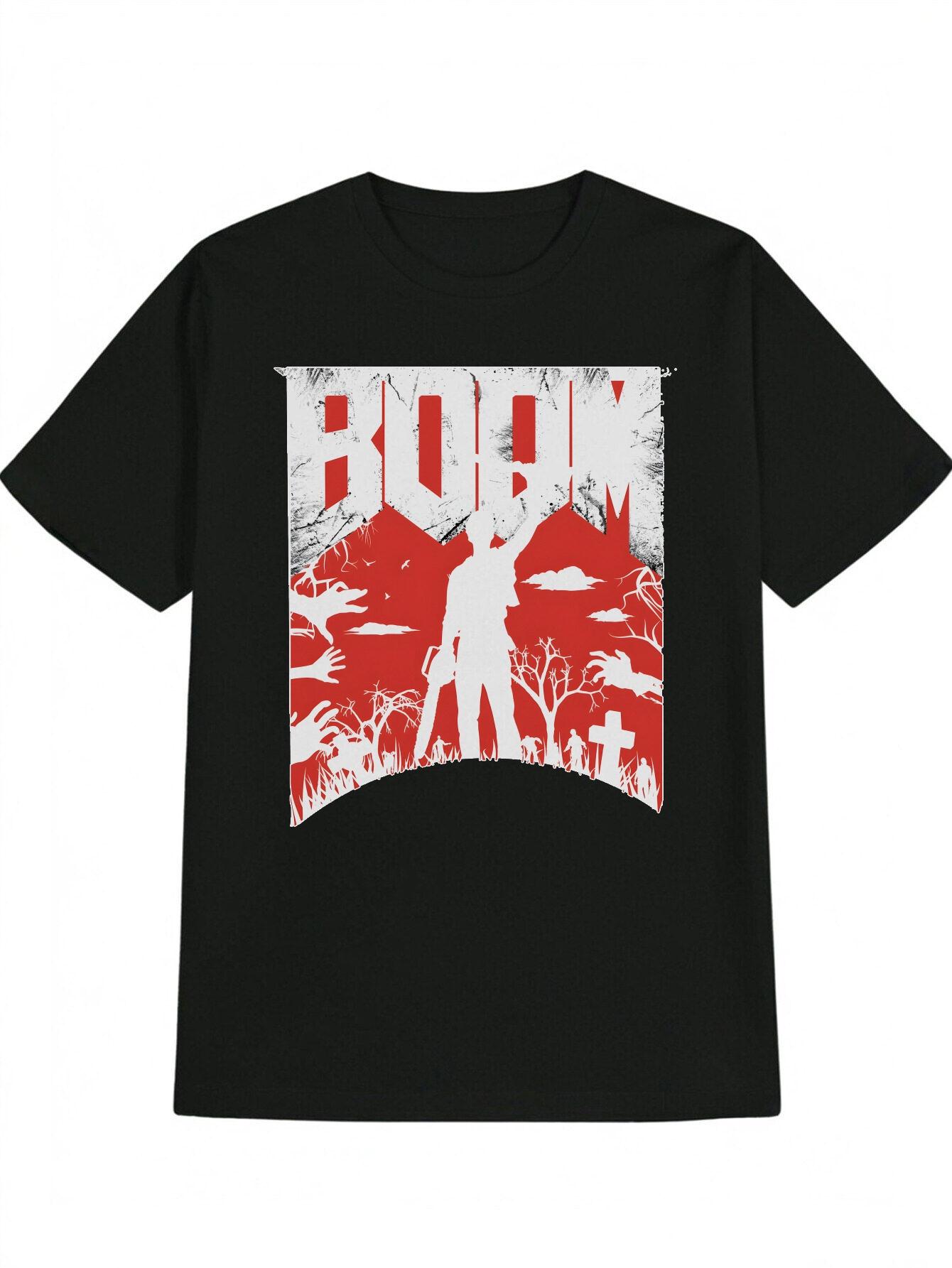 Casual Graphic T-shirt - Zombie Silhouette with Chainsaw Design XXXXL
Casual Graphic T-shirt - Zombie Silhouette with Chainsaw Design XXXXL