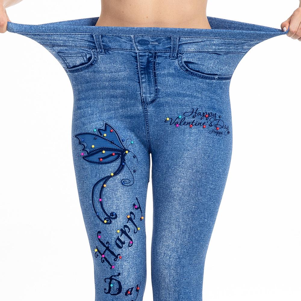 Women s Fashion Studded Bead Faux Denim Leggings - Sexy Tummy Control & Butt Lifting with Butterfly Print L
Women s Fashion Studded Bead Faux Denim Leggings - Sexy Tummy Control & Butt Lifting with Butterfly Print L