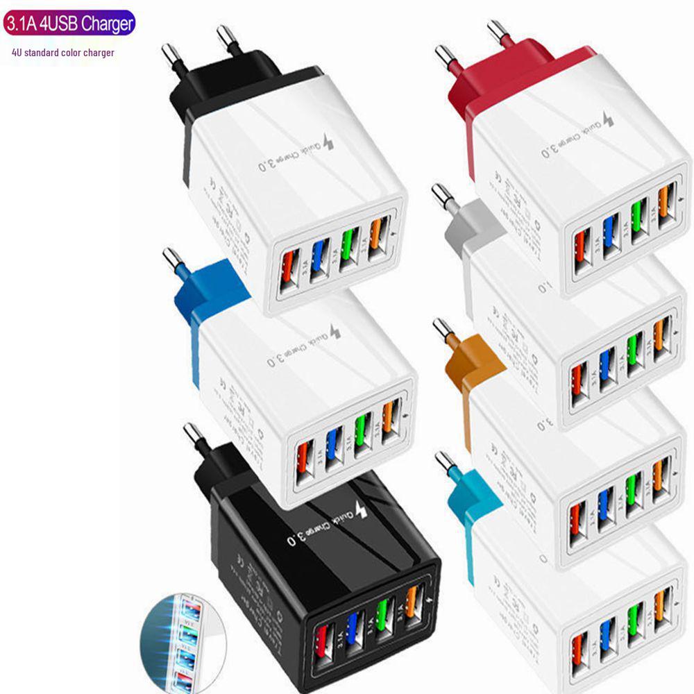 2.4A LED Multi-Port 4-USB Charger with UK/US/EU Plug - Travel Adapter for Phone & Tablet UK All Black Bare
2.4A LED Multi-Port 4-USB Charger with UK/US/EU Plug - Travel Adapter for Phone & Tablet UK All Black Bare