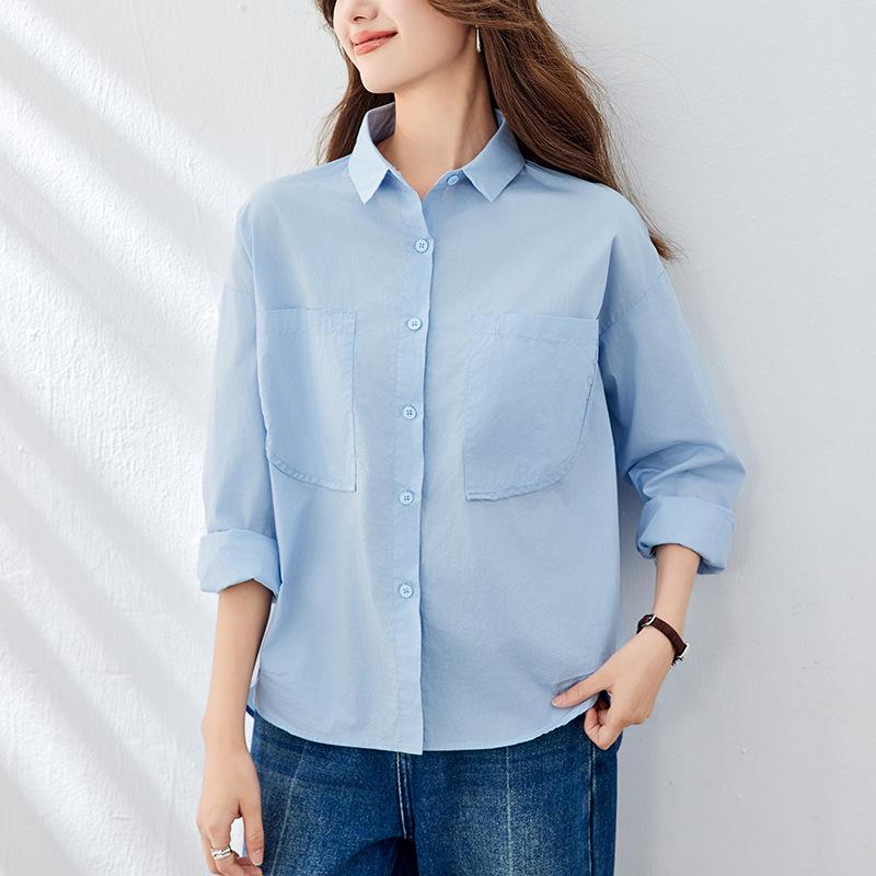 Blue Shirt for Women s Long-sleeved Spring and Autumn New Top Design Niche Women s Pure Cotton Shirt XXL синій
Blue Shirt for Women s Long-sleeved Spring and Autumn New Top Design Niche Women s Pure Cotton Shirt XXL синій