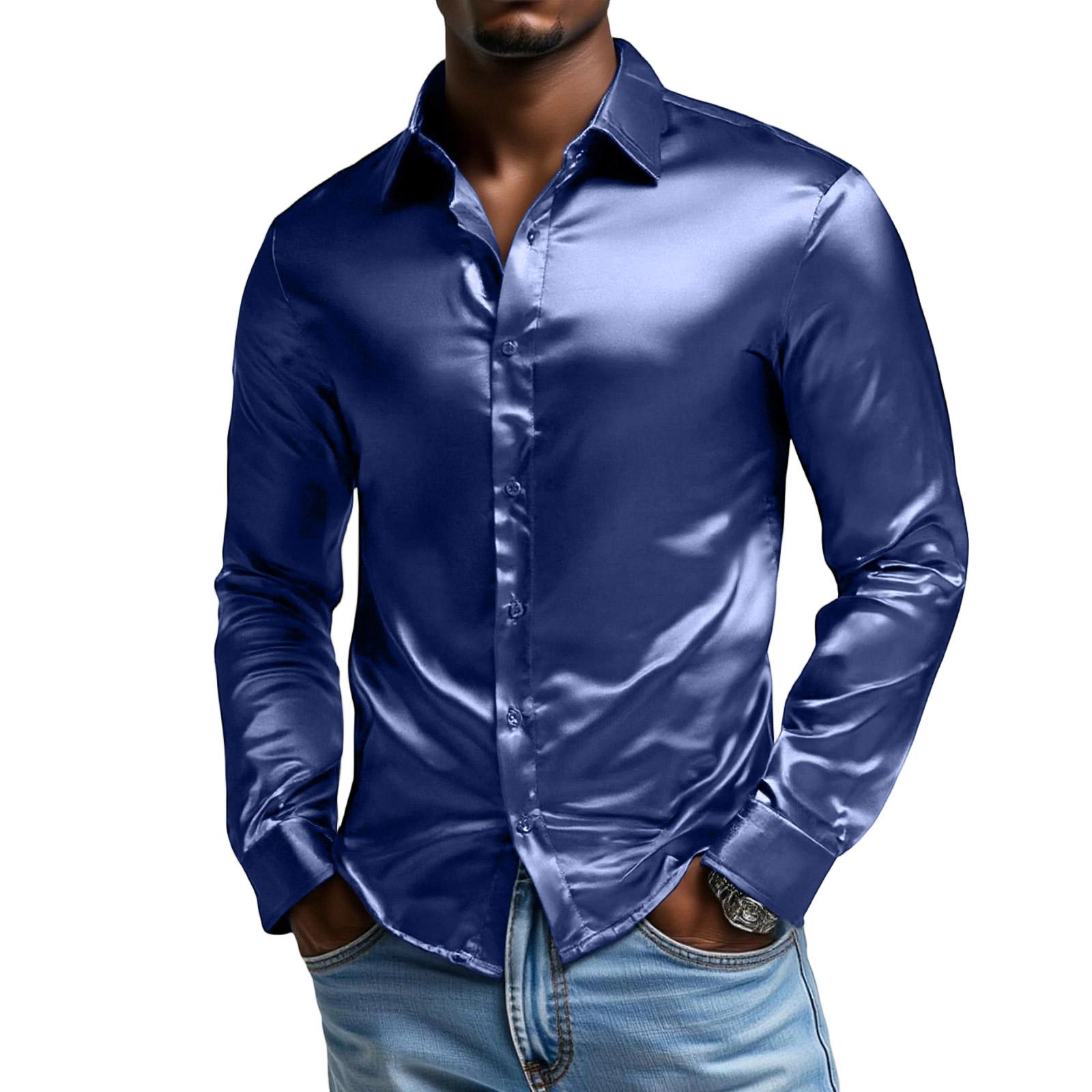 Men s Long Sleeves Single Button Flip Collar Shirt XL Темно-синій
Men s Long Sleeves Single Button Flip Collar Shirt XL Темно-синій