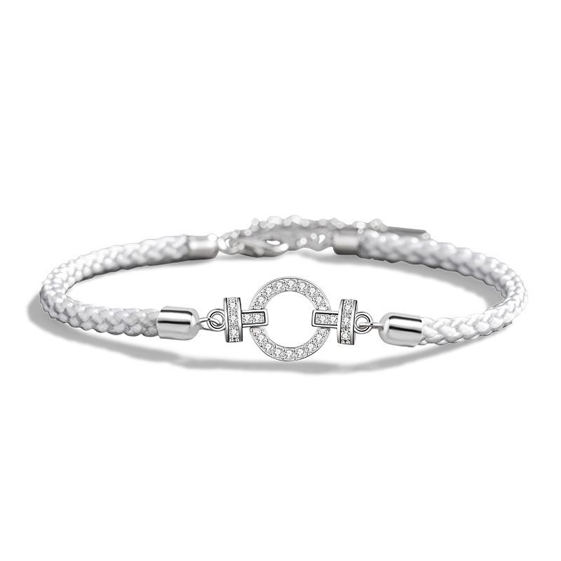 Couple Bracelet Versatile Zircon Horseshoe Buckle Jewelry Mobius Hand Rope 925 silver
Couple Bracelet Versatile Zircon Horseshoe Buckle Jewelry Mobius Hand Rope 925 silver