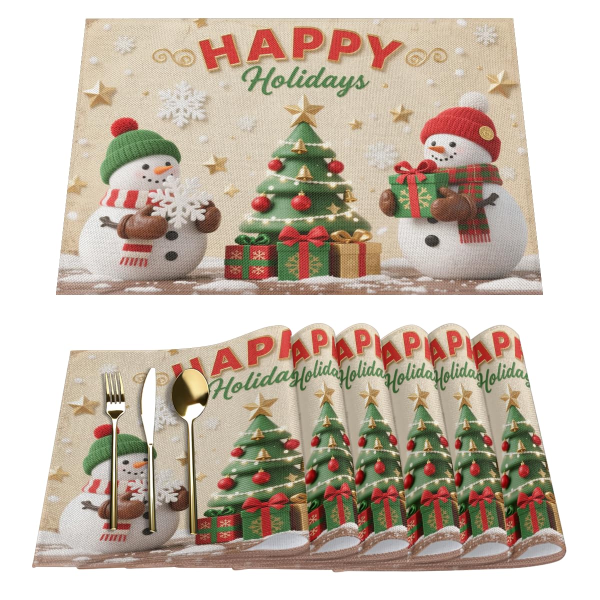 Christmas Placemats Set of 6 - Xmas Linen Place Mat Washable Non-Slip Table Mats Holiday Tables Decor 6PCS
Christmas Placemats Set of 6 - Xmas Linen Place Mat Washable Non-Slip Table Mats Holiday Tables Decor 6PCS