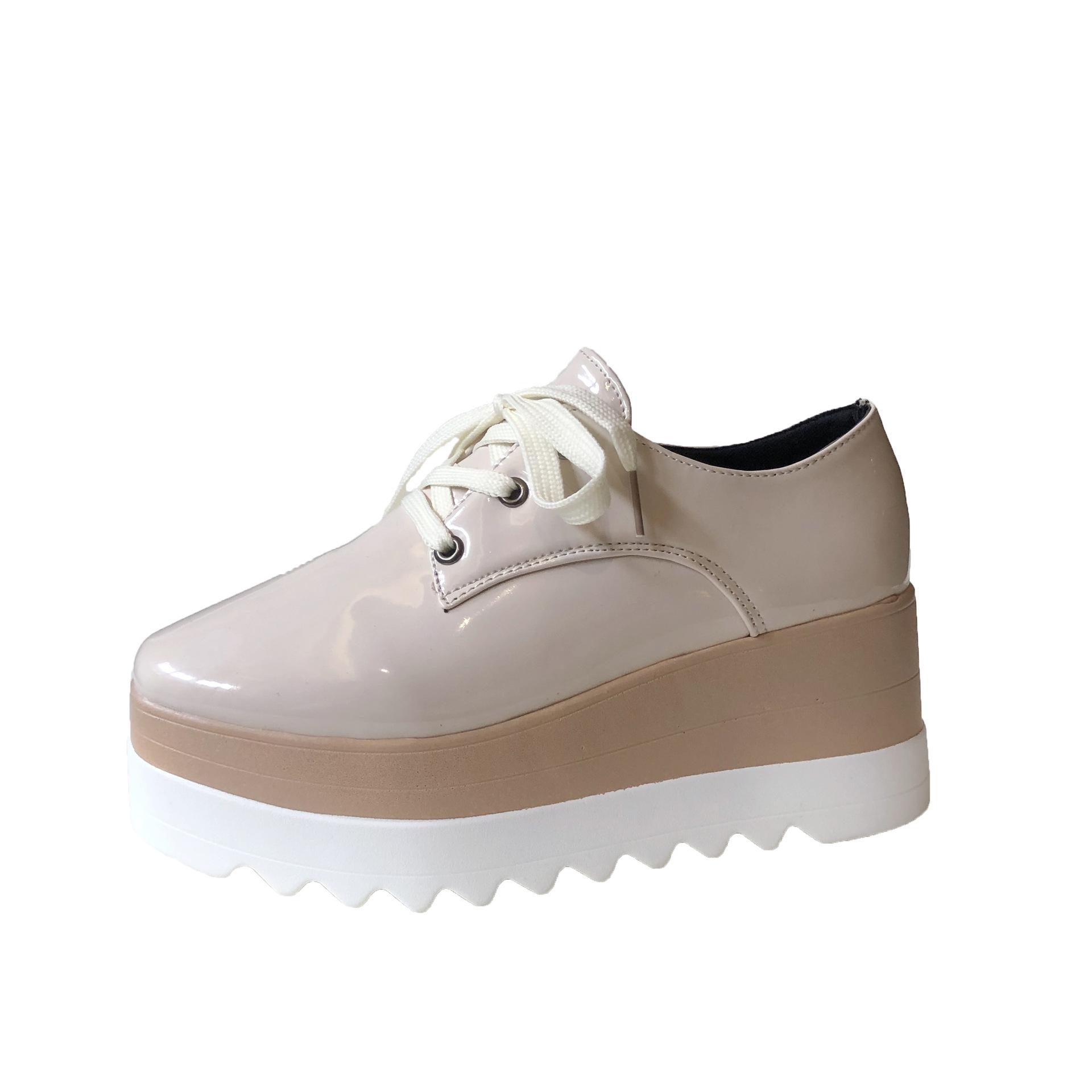 Новые модные туфли на платформе со шнуровкой из искусственной кожи, женские повседневные туфли, увеличивающие рост на 7 см, женские туфли-лодочки в британском стиле 35 бежевый
Новые модные туфли на платформе со шнуровкой из искусственной кожи, женские повседневные туфли, увеличивающие рост на 7 см, женские туфли-лодочки в британском стиле 35 бежевый