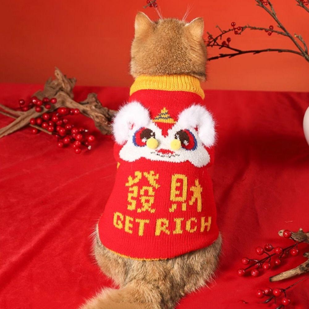 Lion Pattern New Year Cat Sweater Soft Puppy Knit Sweaters Winter Pet Clothing Spring Festival M красный
Lion Pattern New Year Cat Sweater Soft Puppy Knit Sweaters Winter Pet Clothing Spring Festival M красный