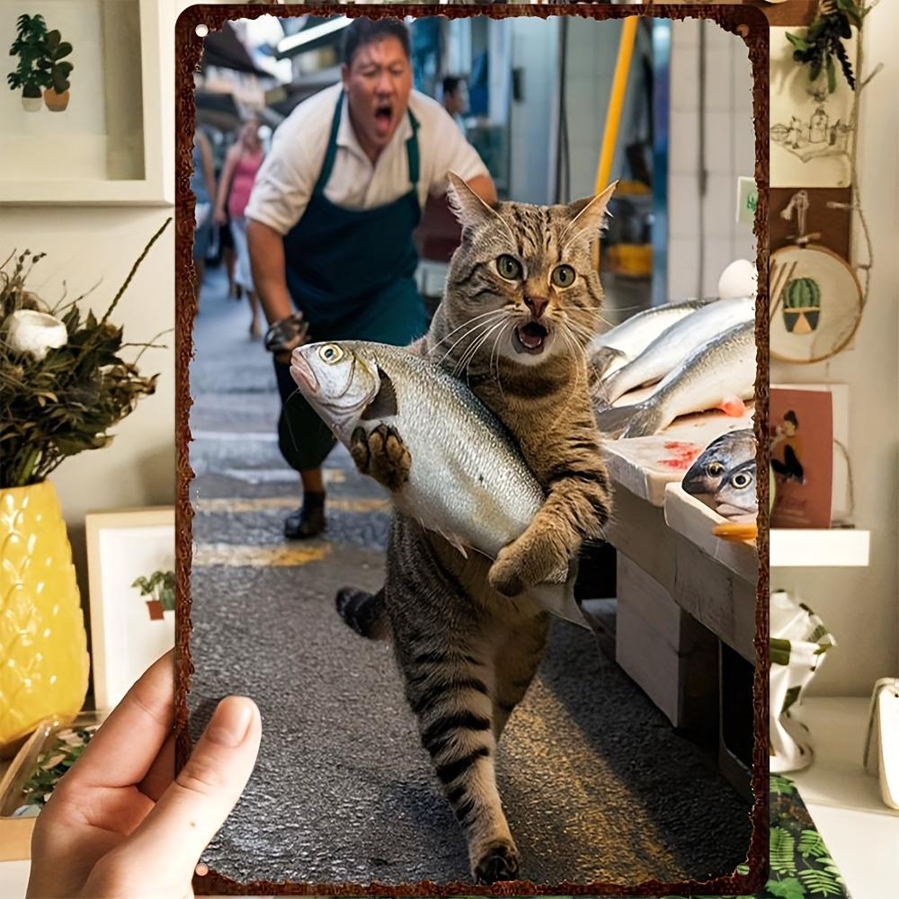 Vintage Cat Stealing Fish Metal Sign Humorous Aluminum Wall Art for Home Bar Cafe Restaurant Garage for Cat Lovers N aluminum 20x30cm
Vintage Cat Stealing Fish Metal Sign Humorous Aluminum Wall Art for Home Bar Cafe Restaurant Garage for Cat Lovers N aluminum 20x30cm