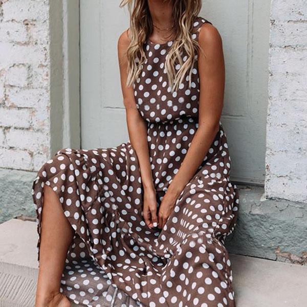 Летнее сексуальное платье макси с круглым вырезом без рукавов в стиле бохо с принтом в горошек, повседневное платье трапециевидной формы в стиле ампир, женские вечерние длинные платья
Летнее сексуальное платье макси с круглым вырезом без рукавов в стиле бохо с принтом в горошек, повседневное платье трапециевидной формы в стиле ампир, женские вечерние длинные платья