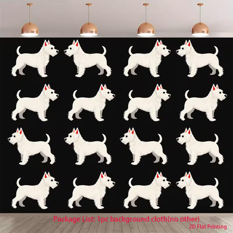 2D Black White Dog Backdrop, Repeating Westie Terrier Pattern Background Cloth 47.2x31.5inch/120*80cm
2D Black White Dog Backdrop, Repeating Westie Terrier Pattern Background Cloth 47.2x31.5inch/120*80cm