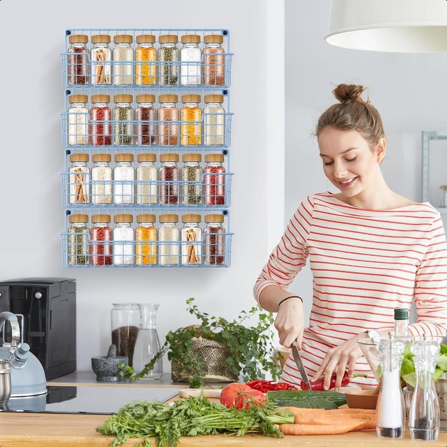Настенный органайзер для специй для дверцы кухонного шкафа, 4 штуки, подвесные компактные полки, светло-голубой United States
Настенный органайзер для специй для дверцы кухонного шкафа, 4 штуки, подвесные компактные полки, светло-голубой United States
