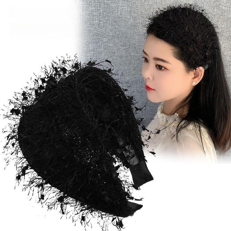 French Style Retro Headband Diadema Hair Band Black Hairband Wide Brim Furry Style Cover Gray Hair Accessories for Women
French Style Retro Headband Diadema Hair Band Black Hairband Wide Brim Furry Style Cover Gray Hair Accessories for Women