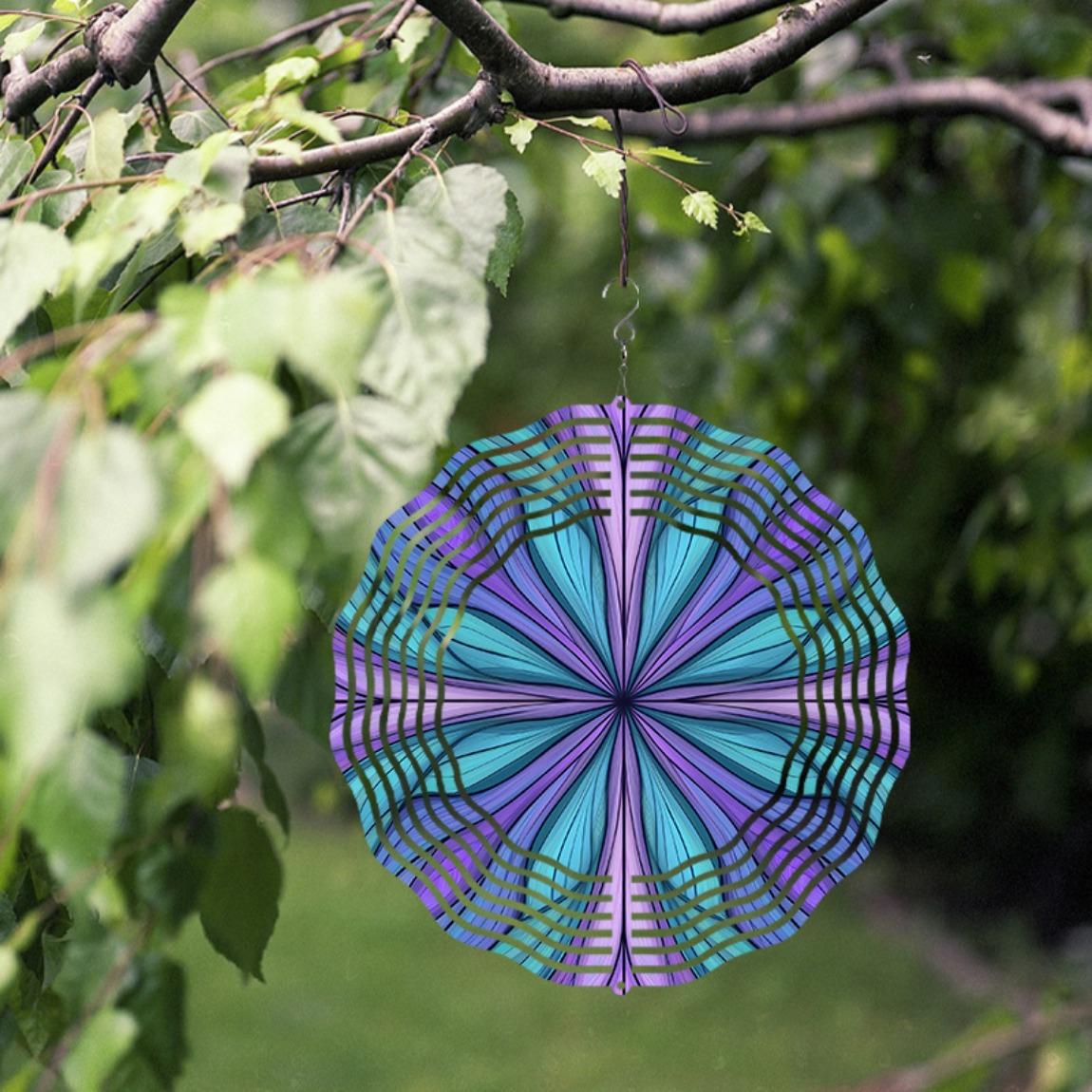10 Inch Metal Wind Chime Outdoor Hanging Decor with Blue Purple Geometric Design 360 Rotating for Garden Patio Spring Summer Gift for Friends 01A
10 Inch Metal Wind Chime Outdoor Hanging Decor with Blue Purple Geometric Design 360 Rotating for Garden Patio Spring Summer Gift for Friends 01A