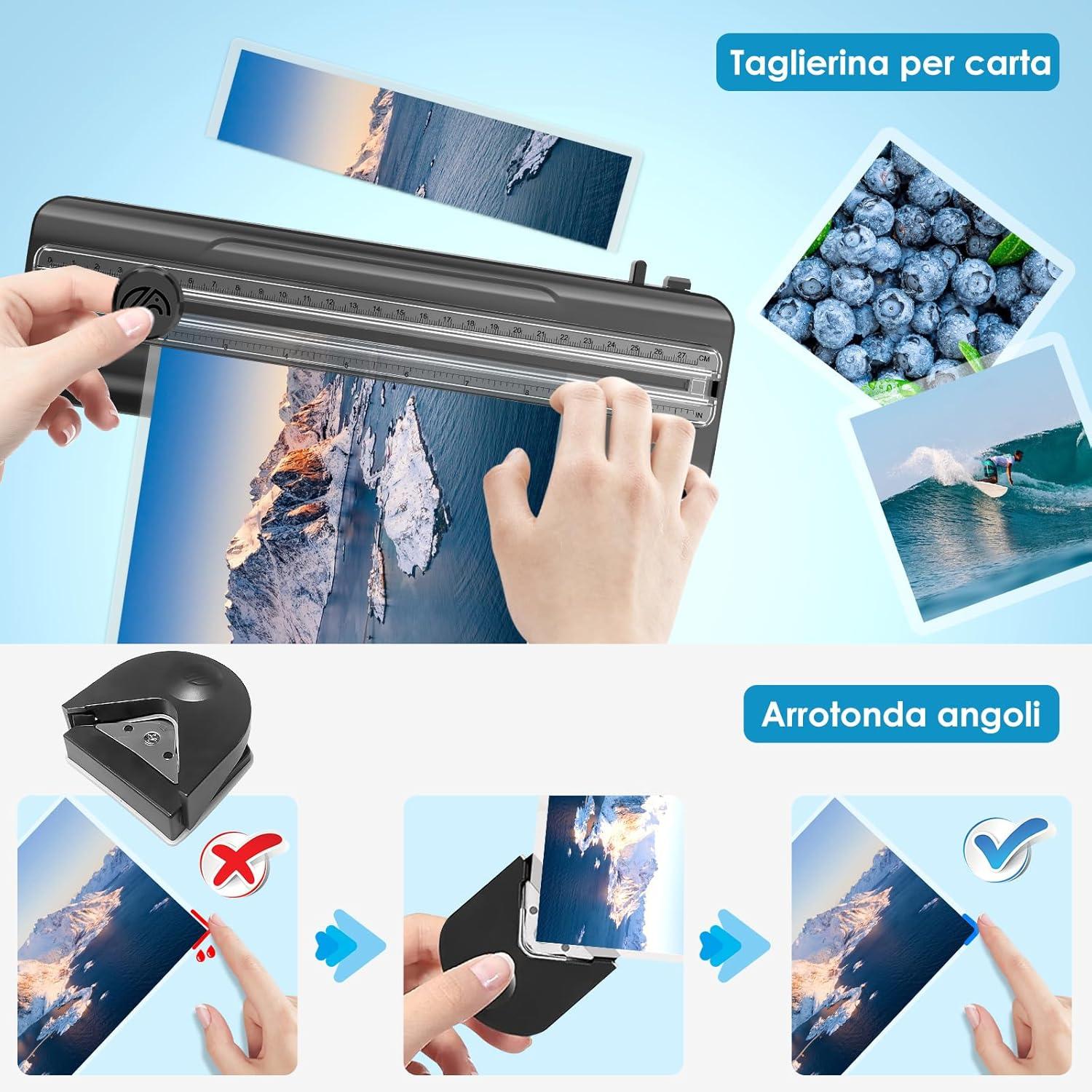 FNL009 A4 Laminator Machine Multifunctional Photo Document Laminating Device with A4 A5 A6 Films and Corner Rounder UK Plug
FNL009 A4 Laminator Machine Multifunctional Photo Document Laminating Device with A4 A5 A6 Films and Corner Rounder UK Plug