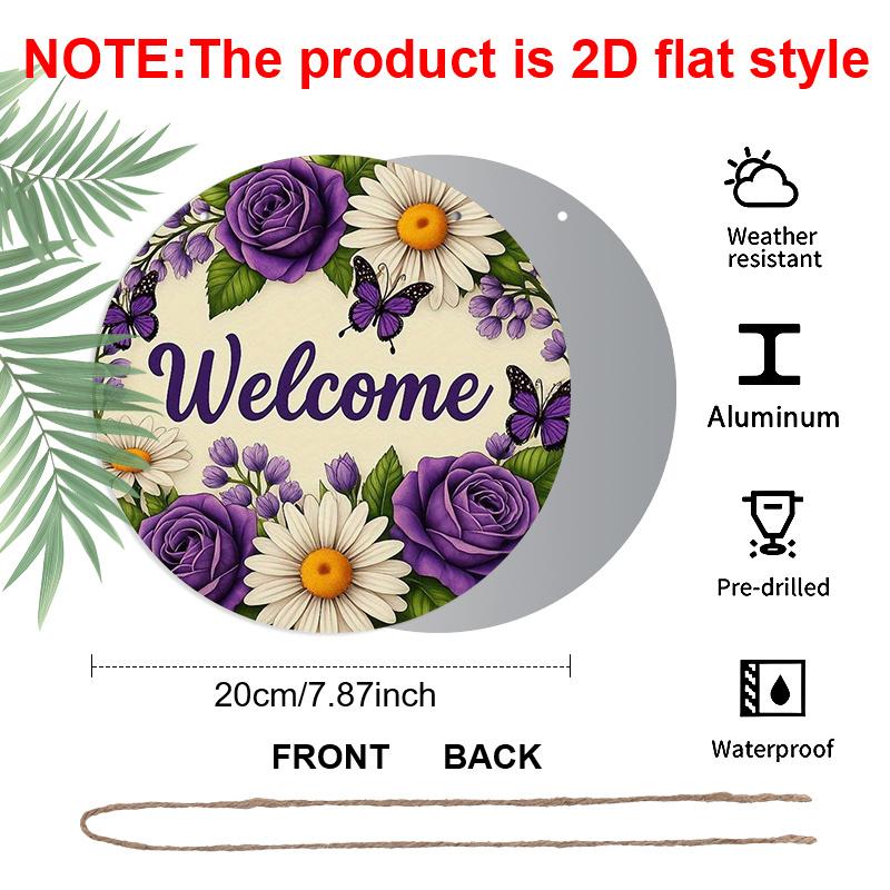 2D Flat 1pc, 8x8 in Printed Artwork, Welcome Wreath Butterfly Round Aluminum Metal Sign, Wall Home Room Farmhouse Home Street, Shop, Garage, Farm 1pc
2D Flat 1pc, 8x8 in Printed Artwork, Welcome Wreath Butterfly Round Aluminum Metal Sign, Wall Home Room Farmhouse Home Street, Shop, Garage, Farm 1pc