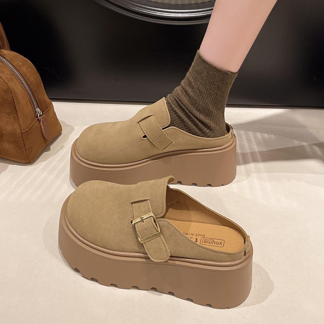 Маленькая женщина толстая подошва новый весенний ретро матовый ленивый один педаль бокен сумка голова половина тапок 40
Маленькая женщина толстая подошва новый весенний ретро матовый ленивый один педаль бокен сумка голова половина тапок 40