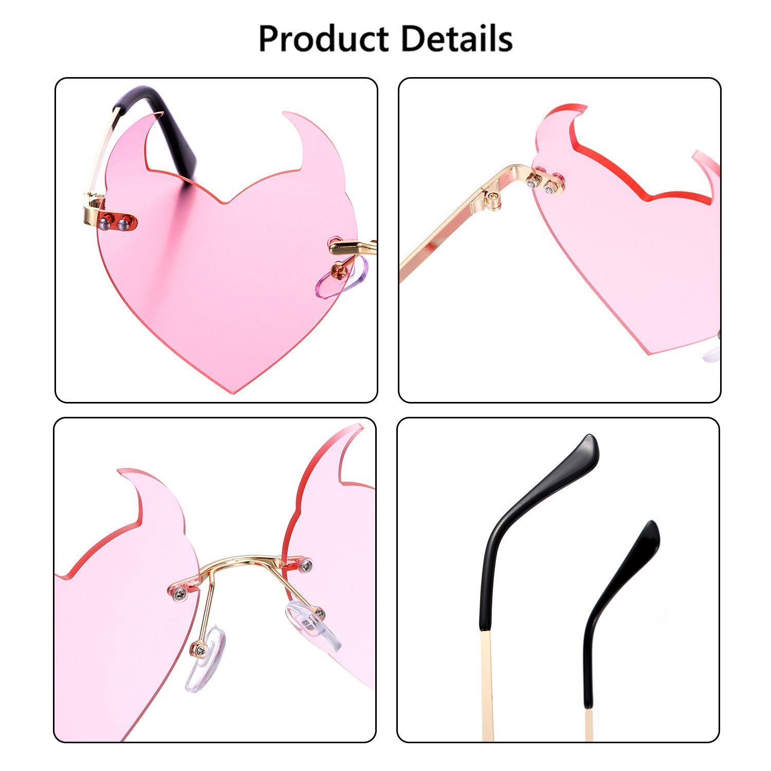 Sun Glasses Cosplay Glasses Rock Horn Devil Ear Heart Shape Fashion Glasses Rimless Sunglasses розовый
Sun Glasses Cosplay Glasses Rock Horn Devil Ear Heart Shape Fashion Glasses Rimless Sunglasses розовый