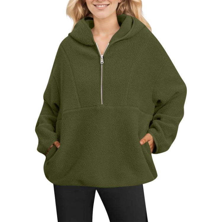 Fashionable Womens Hooded Sweatshirt Long Sleeve Pullover Top Solid Color with Pocket and Zipper S
Fashionable Womens Hooded Sweatshirt Long Sleeve Pullover Top Solid Color with Pocket and Zipper S