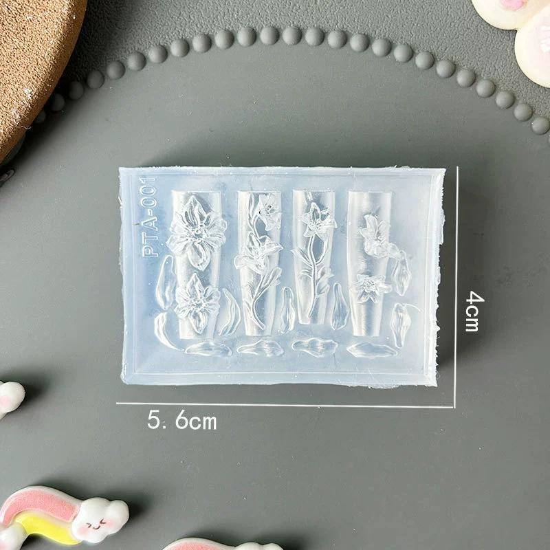 3D Flower Silicone Nail Mold Lily & Hibiscus Petals Carving Template Gel Polish Stencils for Spring Summer Manicure Decor
3D Flower Silicone Nail Mold Lily & Hibiscus Petals Carving Template Gel Polish Stencils for Spring Summer Manicure Decor