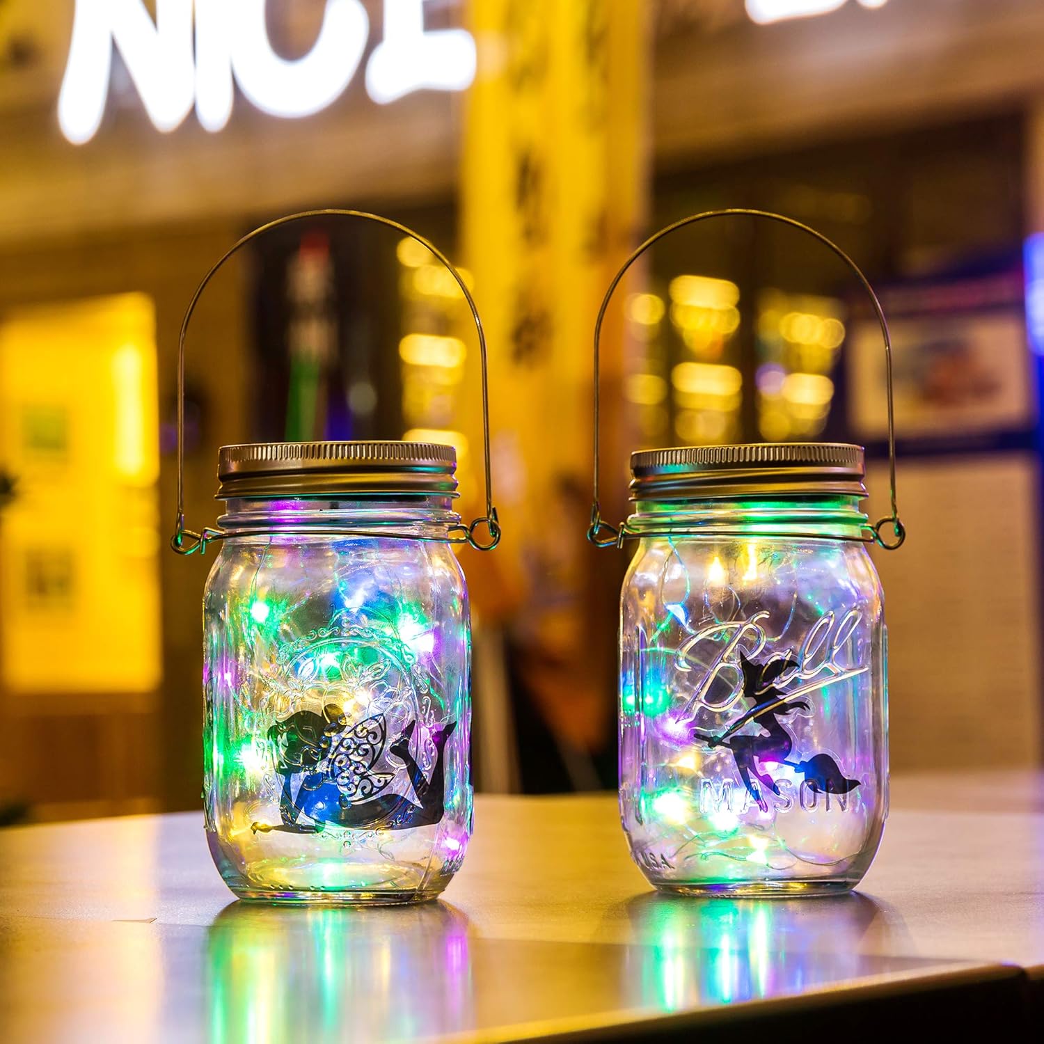 Updated Solar Mason Jar Lights, 8-Pack 30LED Waterproof Fairy Lights with Hangers for Yard Garden Wedding Decor теплим білим кольором
Updated Solar Mason Jar Lights, 8-Pack 30LED Waterproof Fairy Lights with Hangers for Yard Garden Wedding Decor теплим білим кольором