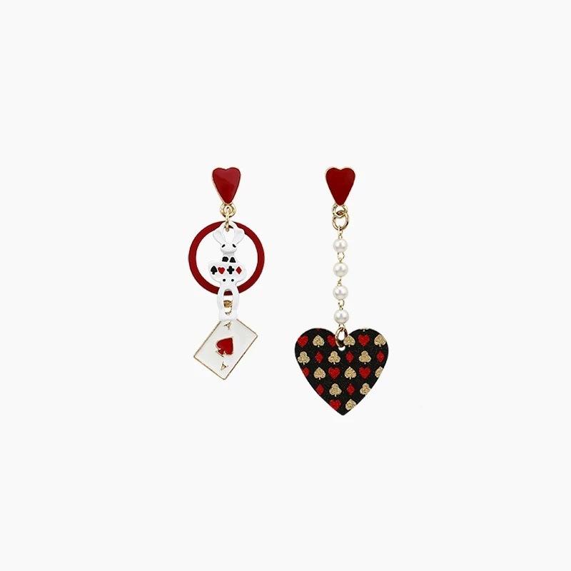 New personalized niche playing cards love asymmetrical design earrings stud earrings sweet long earrings pendant earrings
New personalized niche playing cards love asymmetrical design earrings stud earrings sweet long earrings pendant earrings