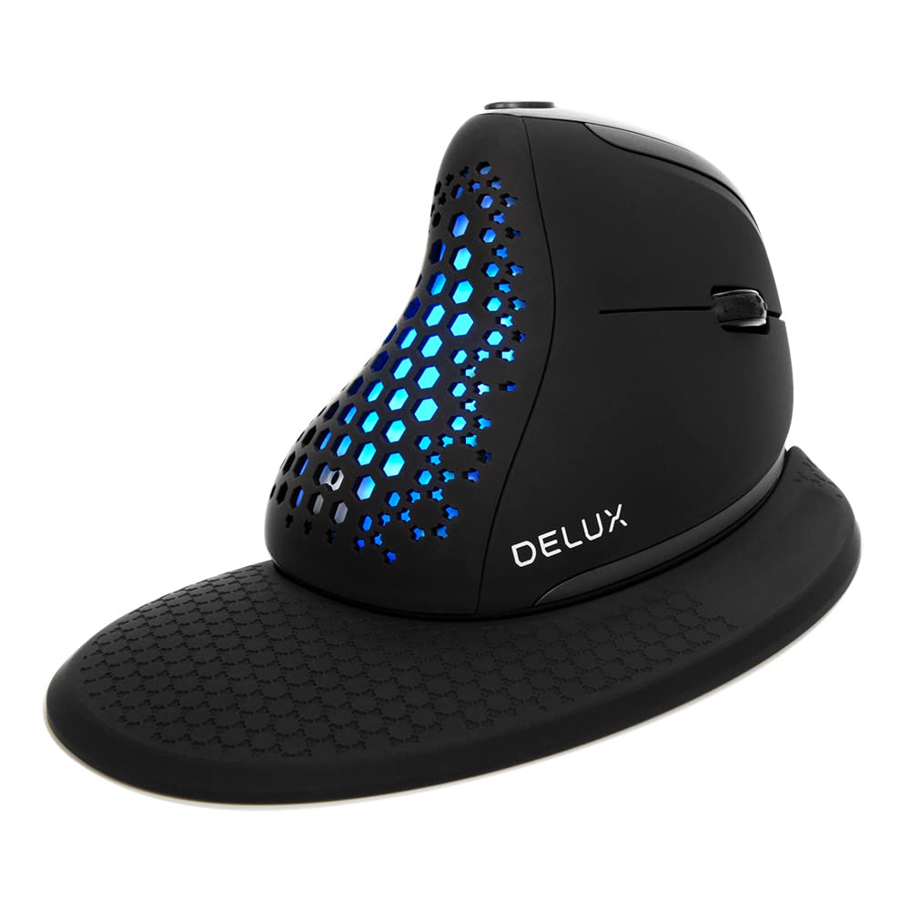 DELUX Seeker Ergonomic Mouse OLED 6 Buttons Thumb 7200 3 RGB Wrist Rest 3 Modes Wireless, Screen, & Wheel, Quiet, DPI, Modes Wired/Wireless
DELUX Seeker Ergonomic Mouse OLED 6 Buttons Thumb 7200 3 RGB Wrist Rest 3 Modes Wireless, Screen, & Wheel, Quiet, DPI, Modes Wired/Wireless