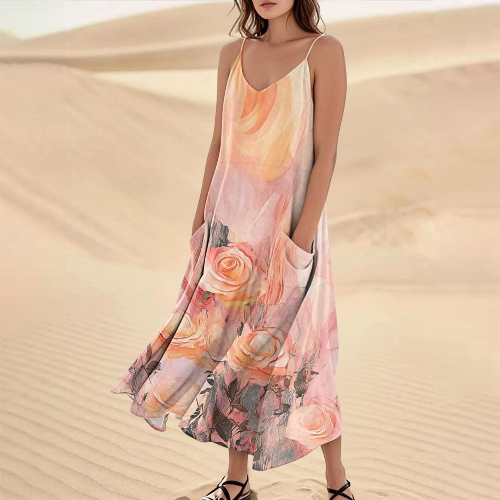 Жіночі літні повсякденні вільні довгі пляжні сукні для відпустки M помаранчевий
Жіночі літні повсякденні вільні довгі пляжні сукні для відпустки M помаранчевий