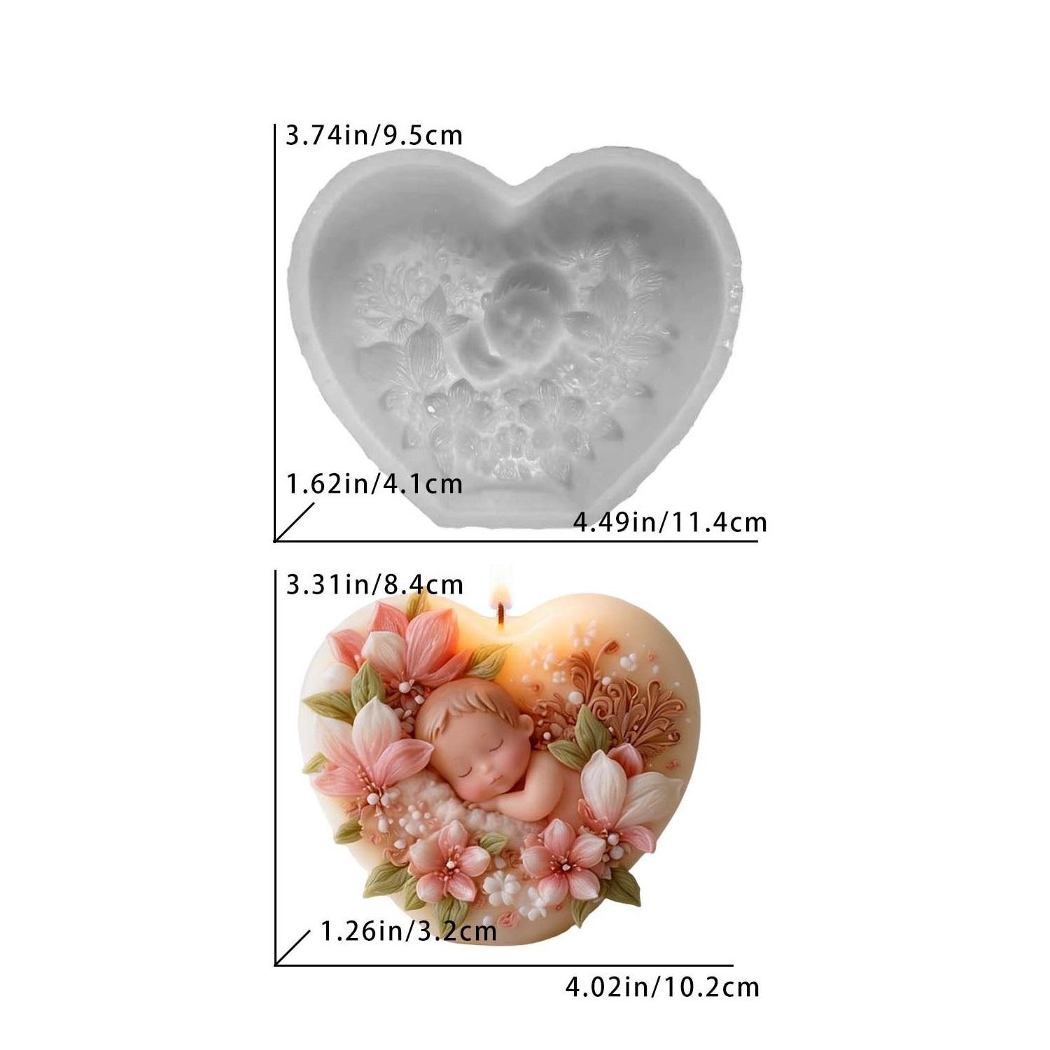 3D Heart Shape Sleeping Baby Flower Silicone Mold for DIY Candle Soap Resin Chocolate Baby Shower білий
3D Heart Shape Sleeping Baby Flower Silicone Mold for DIY Candle Soap Resin Chocolate Baby Shower білий