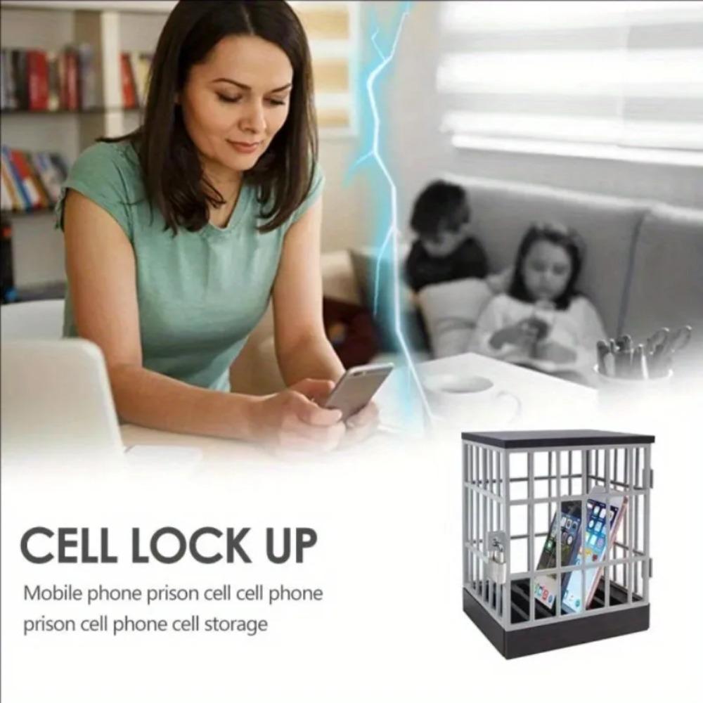 Locking Cage Cell Phone Jail Lock Box Storage Box Cell Lock Up Mobile Phone Jail Home сірий 
Locking Cage Cell Phone Jail Lock Box Storage Box Cell Lock Up Mobile Phone Jail Home сірий