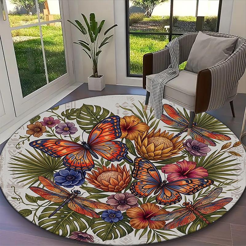 1pc Digital Printed Chair Rug for Home Office Use, Cobalt Blue Monarch Tropical Floral Carpet Appropriate for All Seasons, Soft Round Carpet Diameter 60cm
1pc Digital Printed Chair Rug for Home Office Use, Cobalt Blue Monarch Tropical Floral Carpet Appropriate for All Seasons, Soft Round Carpet Diameter 60cm
