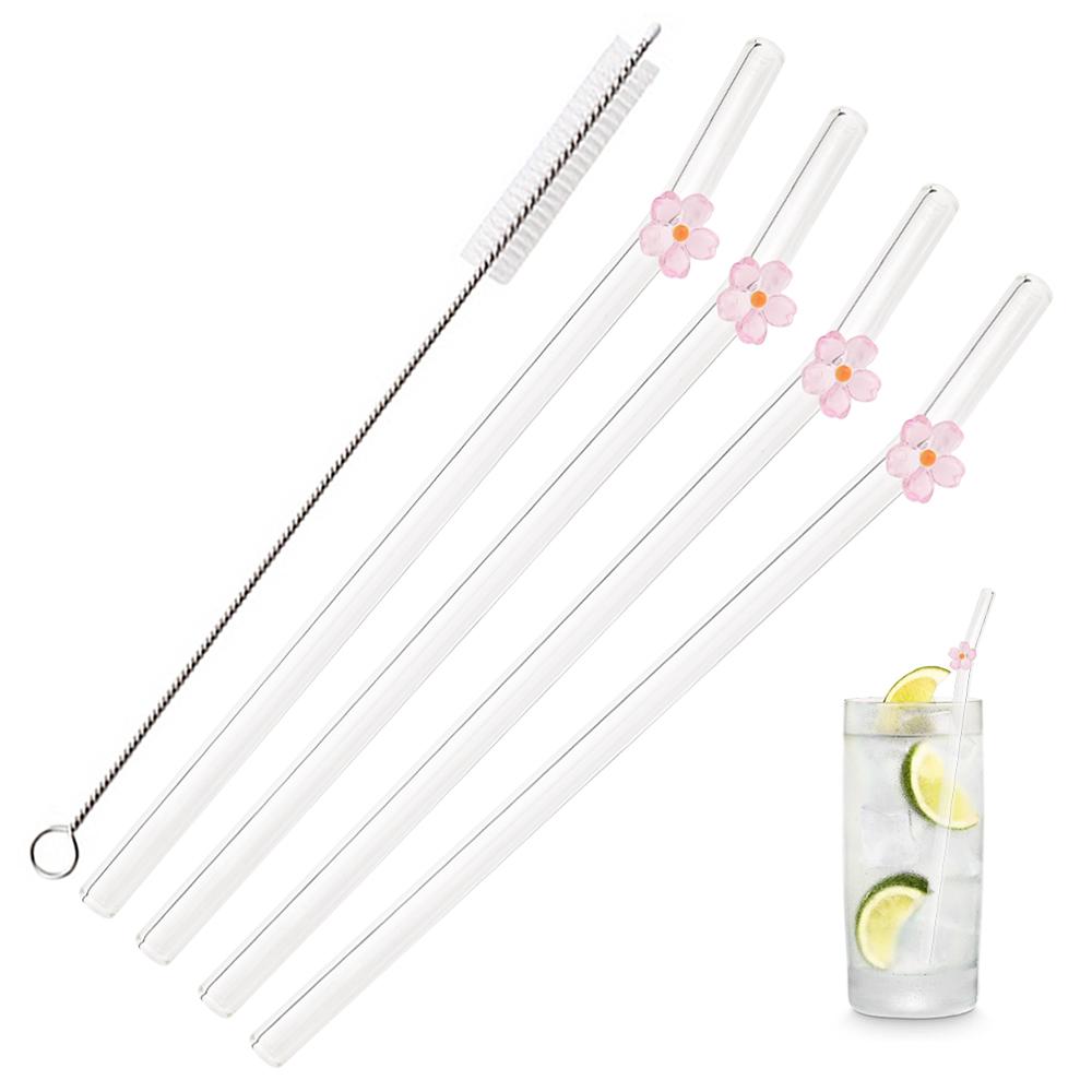 5Pcs 8mm Reusable Cute Flower Pattern Glass Straws with Cleaning Brush for Coffee Lover Smoothies Frozen Drinks Tea Juice рожевий
5Pcs 8mm Reusable Cute Flower Pattern Glass Straws with Cleaning Brush for Coffee Lover Smoothies Frozen Drinks Tea Juice рожевий