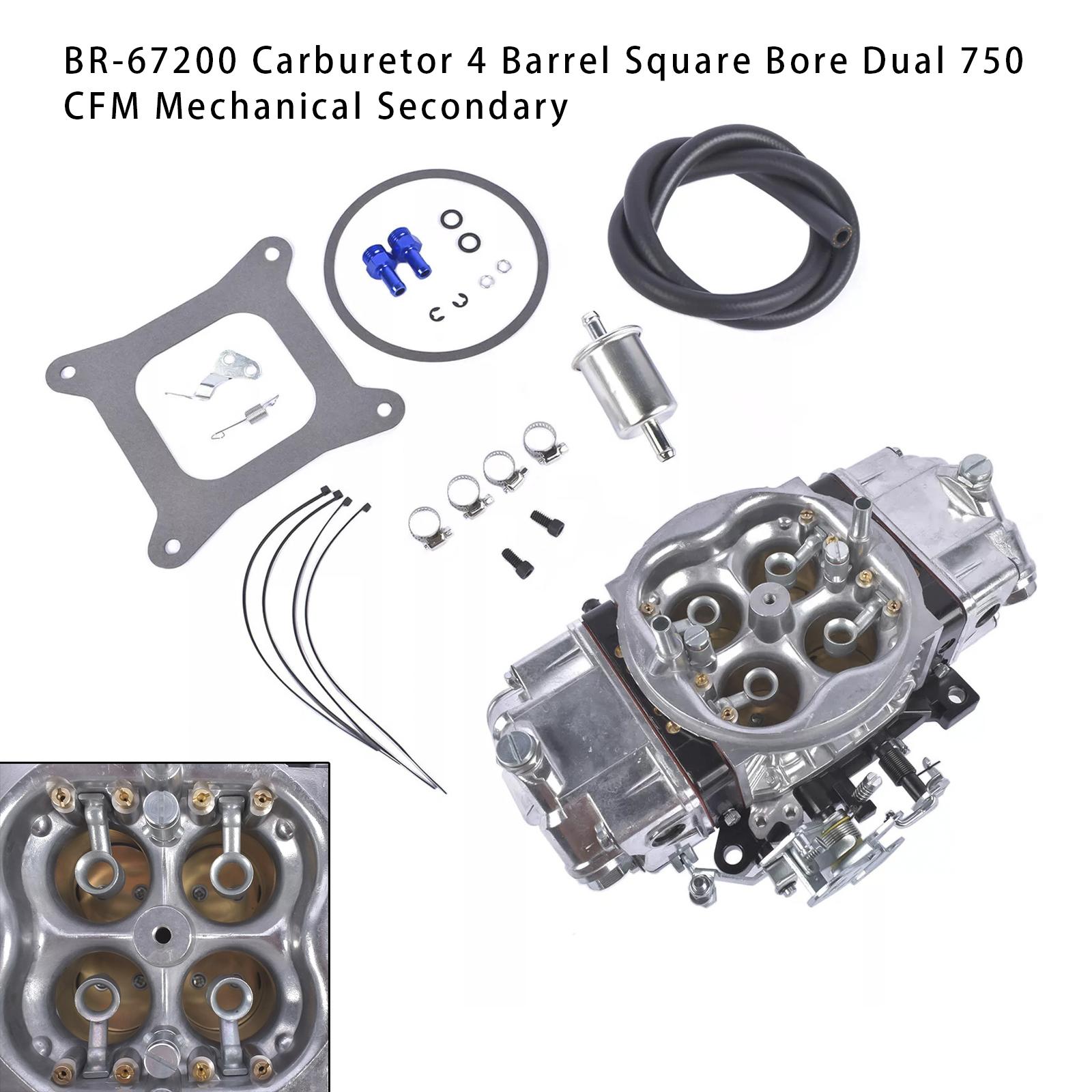 BR-67200 Карбюратор 4-камерный с квадратным диффузором, двойной 750 CFM, механический вторичный
BR-67200 Карбюратор 4-камерный с квадратным диффузором, двойной 750 CFM, механический вторичный