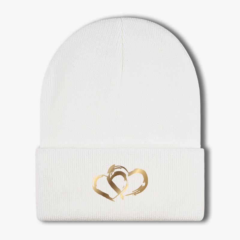 Golden DoubleHeart Print Knit Beanie Warm Soft Comfortable Stretchy Brimless Hat Elegant Luxe Fashionable Unisex FallWin
Golden DoubleHeart Print Knit Beanie Warm Soft Comfortable Stretchy Brimless Hat Elegant Luxe Fashionable Unisex FallWin