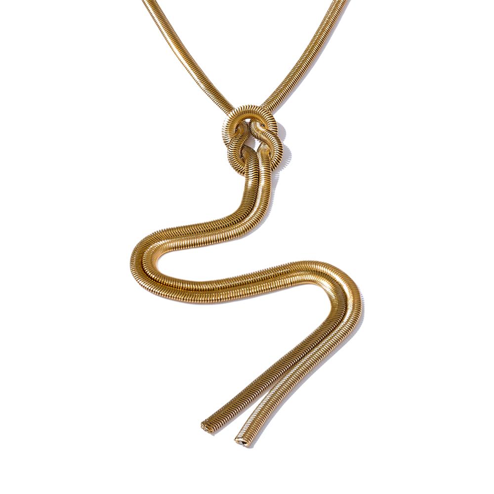 Yhpup Statement Stainless Steel Snake Chain Knot Long Chest Bib Necklace Metal Trendy Stain Less Fashion Jewelry Waterproof
Yhpup Statement Stainless Steel Snake Chain Knot Long Chest Bib Necklace Metal Trendy Stain Less Fashion Jewelry Waterproof