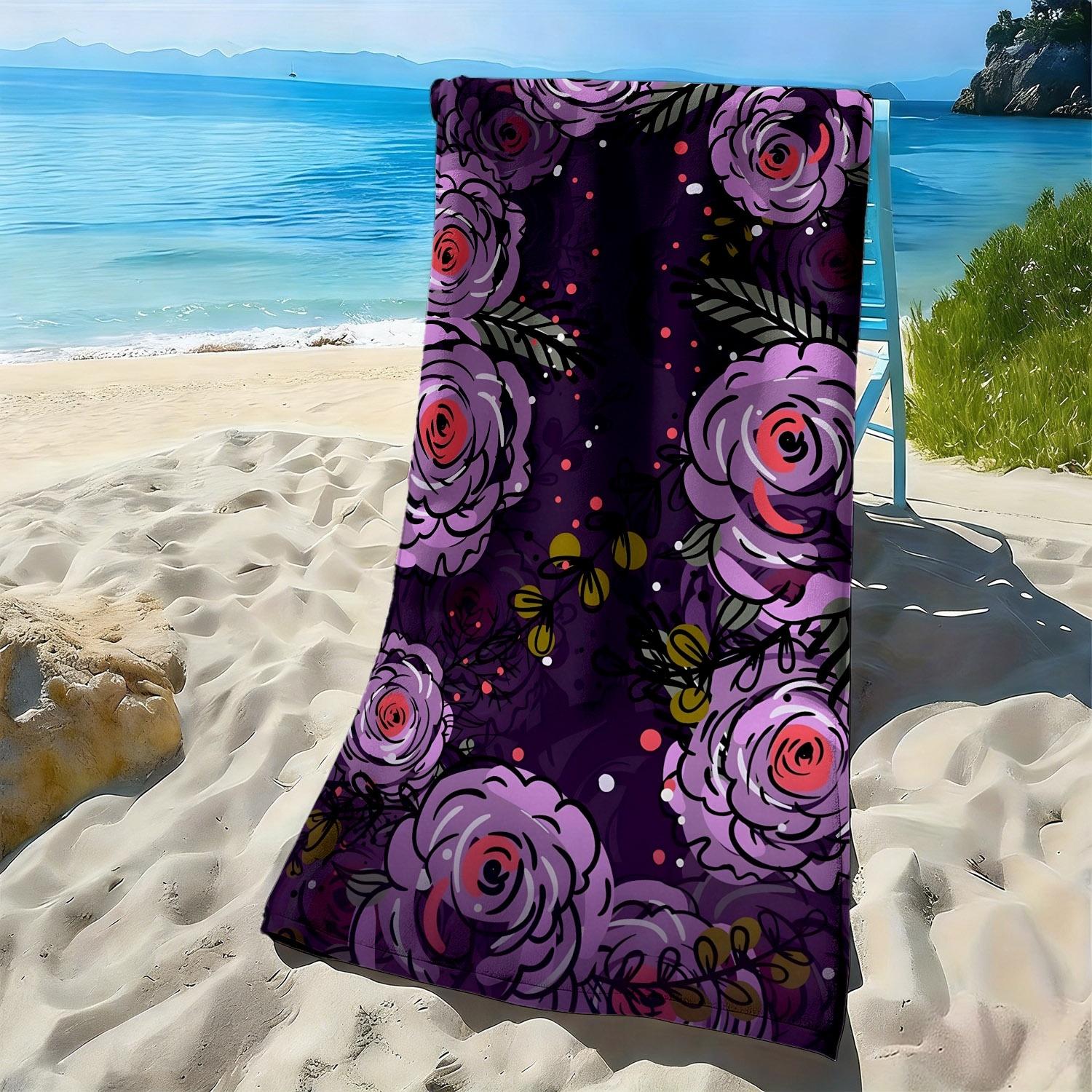 Retro floral purple rose pattern polyester microfiber beach towel is highly absorbent, suitable for swimming and beach outings W40*H60(CM)
Retro floral purple rose pattern polyester microfiber beach towel is highly absorbent, suitable for swimming and beach outings W40*H60(CM)