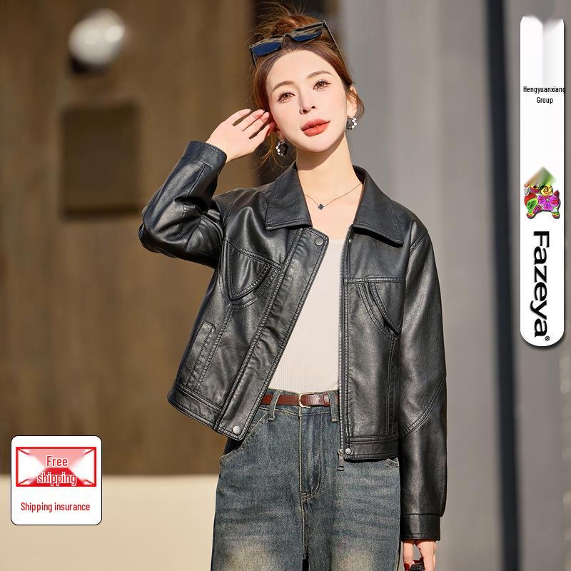 Hong Kong Style Retro Women s Leather Motorcycle Jacket - New Trendy, Cool, and Sassy Design Medium
Hong Kong Style Retro Women s Leather Motorcycle Jacket - New Trendy, Cool, and Sassy Design Medium