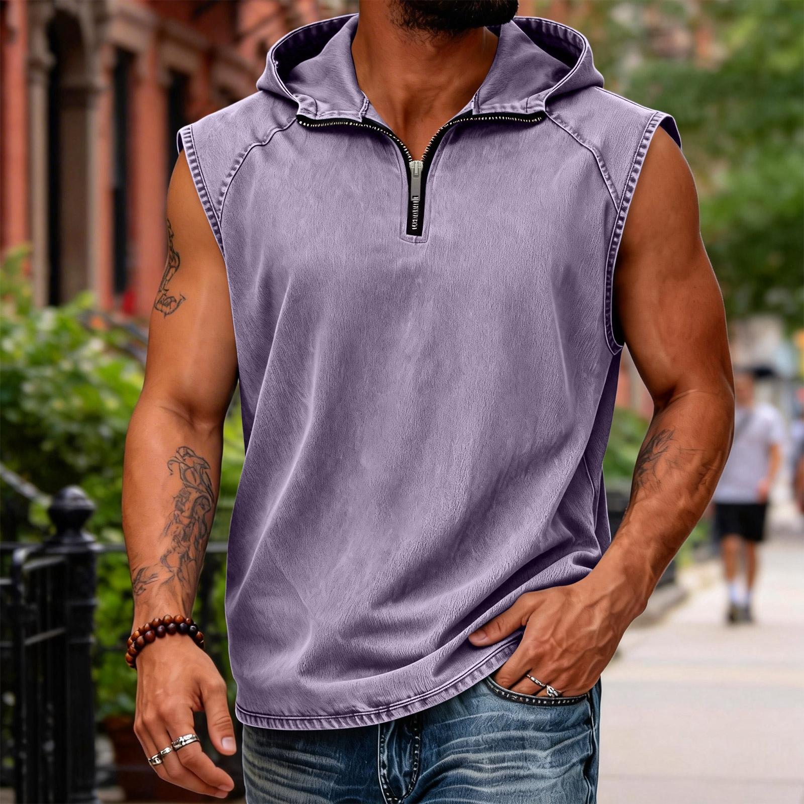 Men s Casual Vintage Washed 1/4 Zip Sleeveless Hoodie, Lightweight Outdoor Hooded Tank Top XL фіолетовий
Men s Casual Vintage Washed 1/4 Zip Sleeveless Hoodie, Lightweight Outdoor Hooded Tank Top XL фіолетовий
