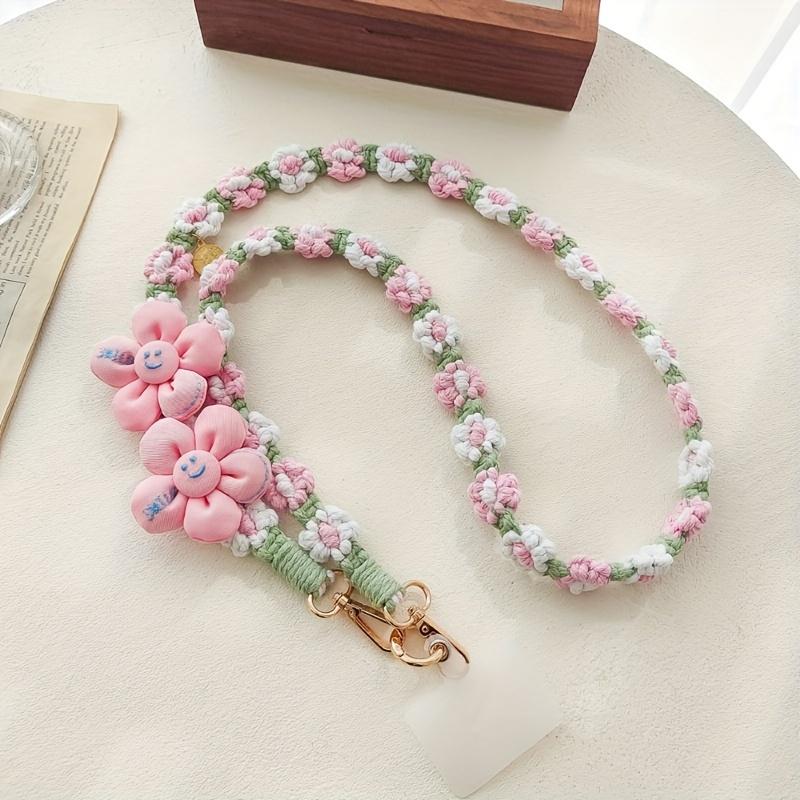 Bohemian Daisy Flower Braided Lanyard Mobile Phone Chain Strap Cute Flower Cross-Body Shoulder Strap Mobile Phone Lanyard Long Hand-Braided Chain K019-Pink
Bohemian Daisy Flower Braided Lanyard Mobile Phone Chain Strap Cute Flower Cross-Body Shoulder Strap Mobile Phone Lanyard Long Hand-Braided Chain K019-Pink