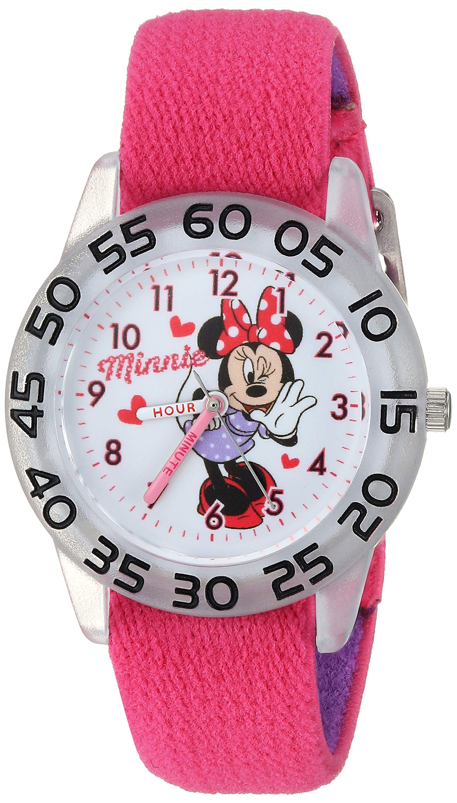 Disney Minnie Mouse Kids Bezel Stainless Steel Time Teacher Analog Nylon Strap DK Pink Dark classic Watch, Clear, Purple. ,
Disney Minnie Mouse Kids Bezel Stainless Steel Time Teacher Analog Nylon Strap DK Pink Dark classic Watch, Clear, Purple. ,