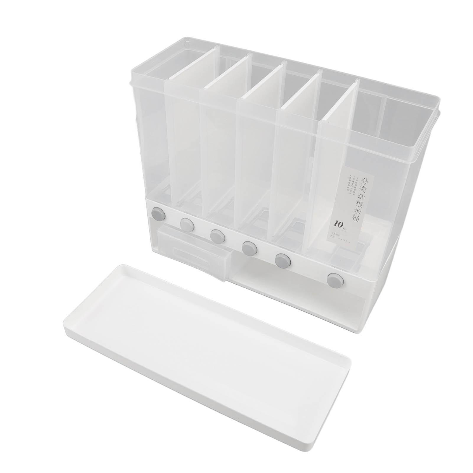 10L Rice Dispenser Wall Mounted 6 Grid Cereal Dispenser Pressed Sealed Dry Food Storage Container for Home Kitchen L
10L Rice Dispenser Wall Mounted 6 Grid Cereal Dispenser Pressed Sealed Dry Food Storage Container for Home Kitchen L