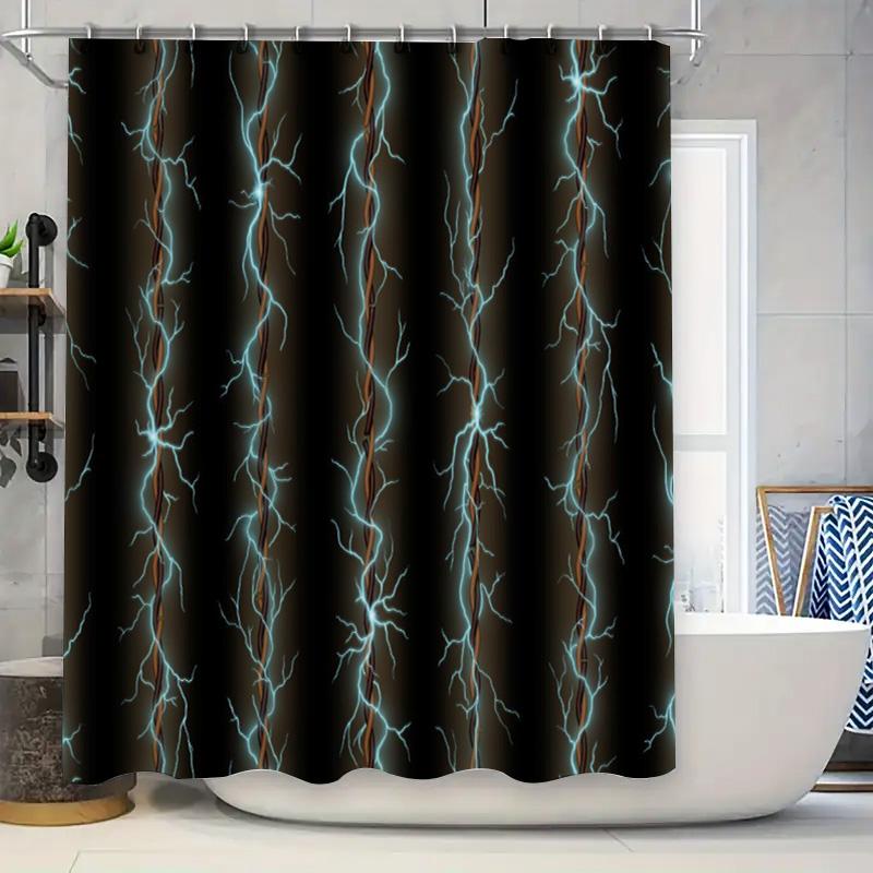 Modern Electric Lightning Shower Curtain Waterproof Fabric Decorative Bath Curtains Black Background With White Stripes In Vario W60H190(CM)-1 Pcs
Modern Electric Lightning Shower Curtain Waterproof Fabric Decorative Bath Curtains Black Background With White Stripes In Vario W60H190(CM)-1 Pcs
