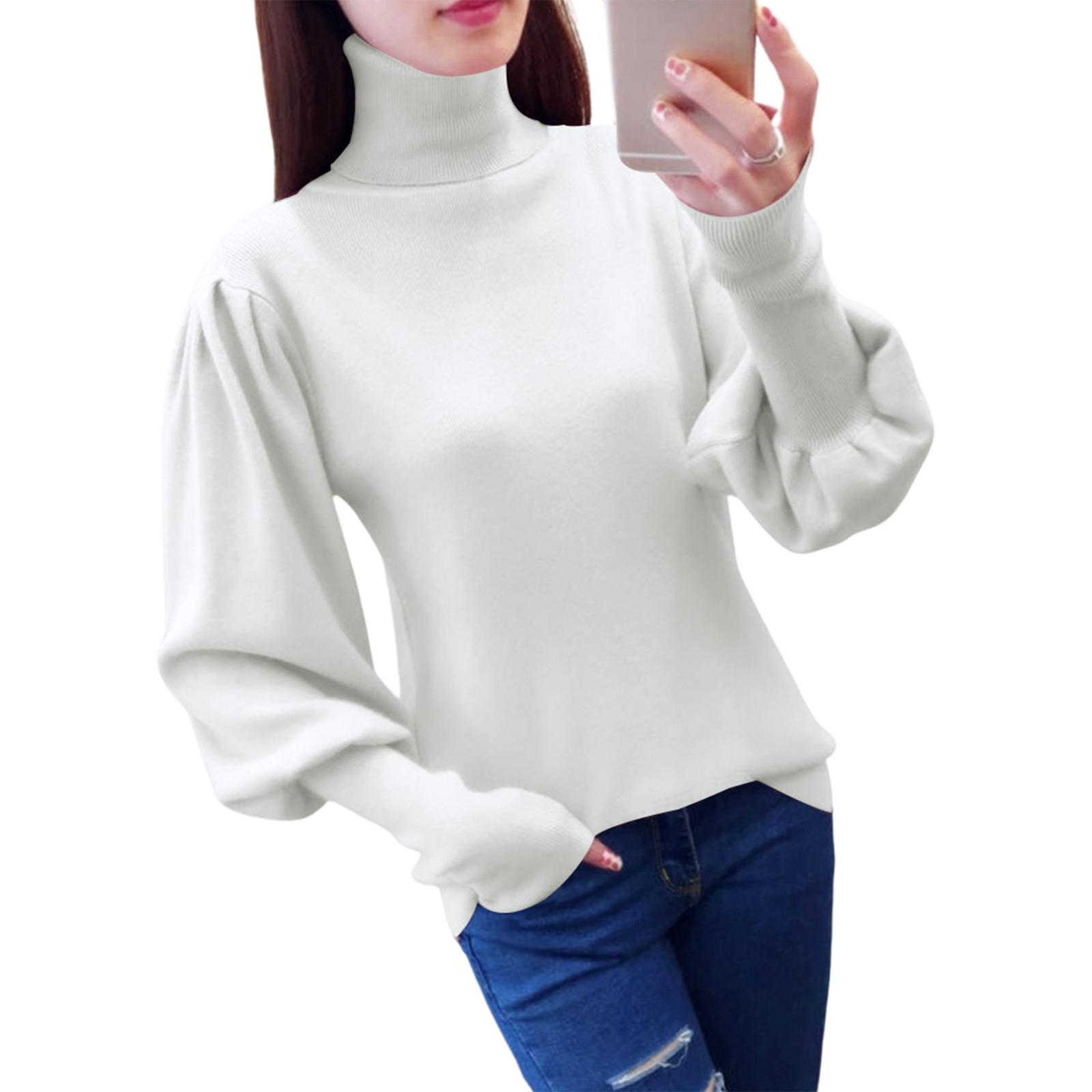 Женская модная водолазка, свободный ленивый вязаный базовый топ One Size белый
Женская модная водолазка, свободный ленивый вязаный базовый топ One Size белый