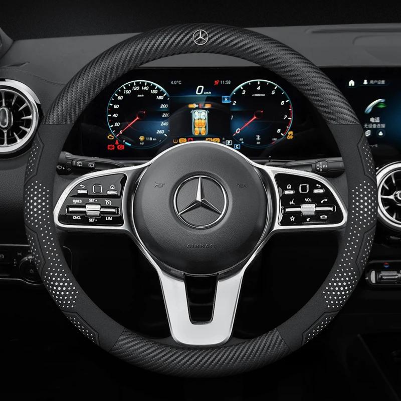 Car Steering Wheel Cover For Mercedes Benz A B C E S Class AMG GLA GLB GLC GLE CLA CLS SLC GLS GLK SLK Vito ML Pilot A45 C43 C63
Car Steering Wheel Cover For Mercedes Benz A B C E S Class AMG GLA GLB GLC GLE CLA CLS SLC GLS GLK SLK Vito ML Pilot A45 C43 C63