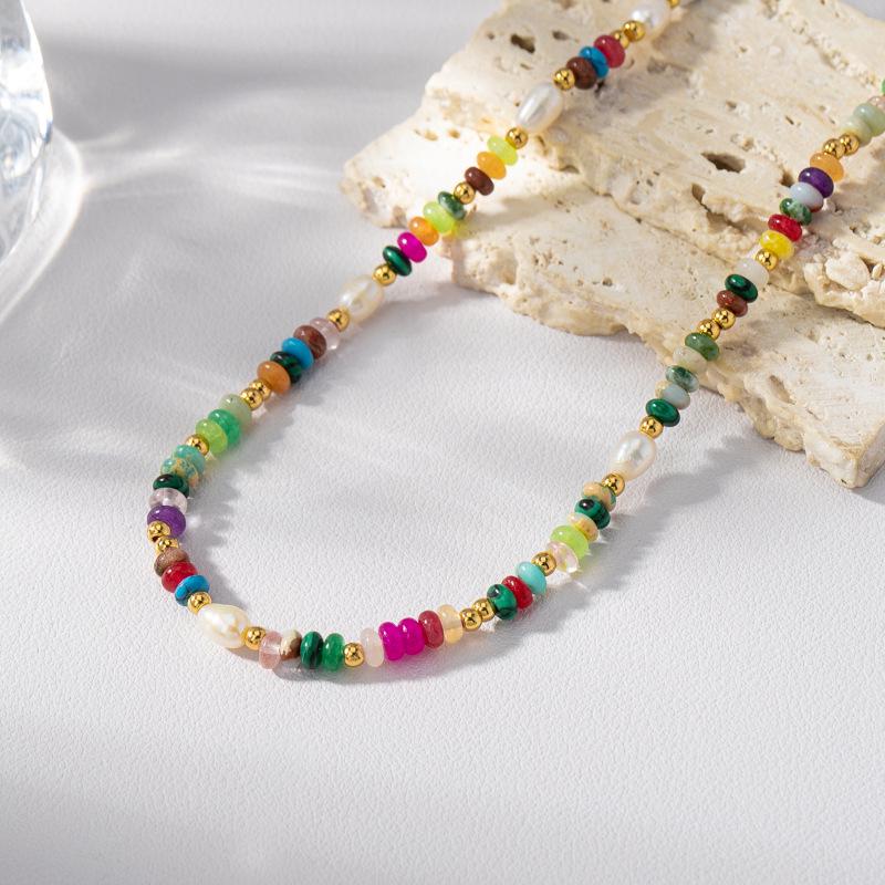 Niche Vintage Freshwater Pearl Necklace and Color Block Beaded Bracelet Women s Layered Clavicle Chain
Niche Vintage Freshwater Pearl Necklace and Color Block Beaded Bracelet Women s Layered Clavicle Chain
