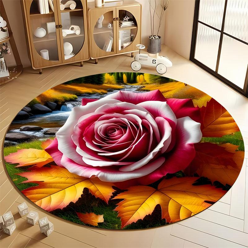 Nature-Inspired Round Rug with Rose and River Scene round carpet for home sofa bedroom, gift Diameter 60cm
Nature-Inspired Round Rug with Rose and River Scene round carpet for home sofa bedroom, gift Diameter 60cm