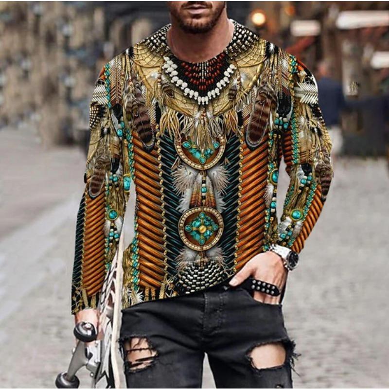 Indians Culture Men s Long Sleeve T-shirts 3D Print Fashion Harajuku Men T Shirt Top Street Loose Tee Casual Sports Men Clothing S
Indians Culture Men s Long Sleeve T-shirts 3D Print Fashion Harajuku Men T Shirt Top Street Loose Tee Casual Sports Men Clothing S