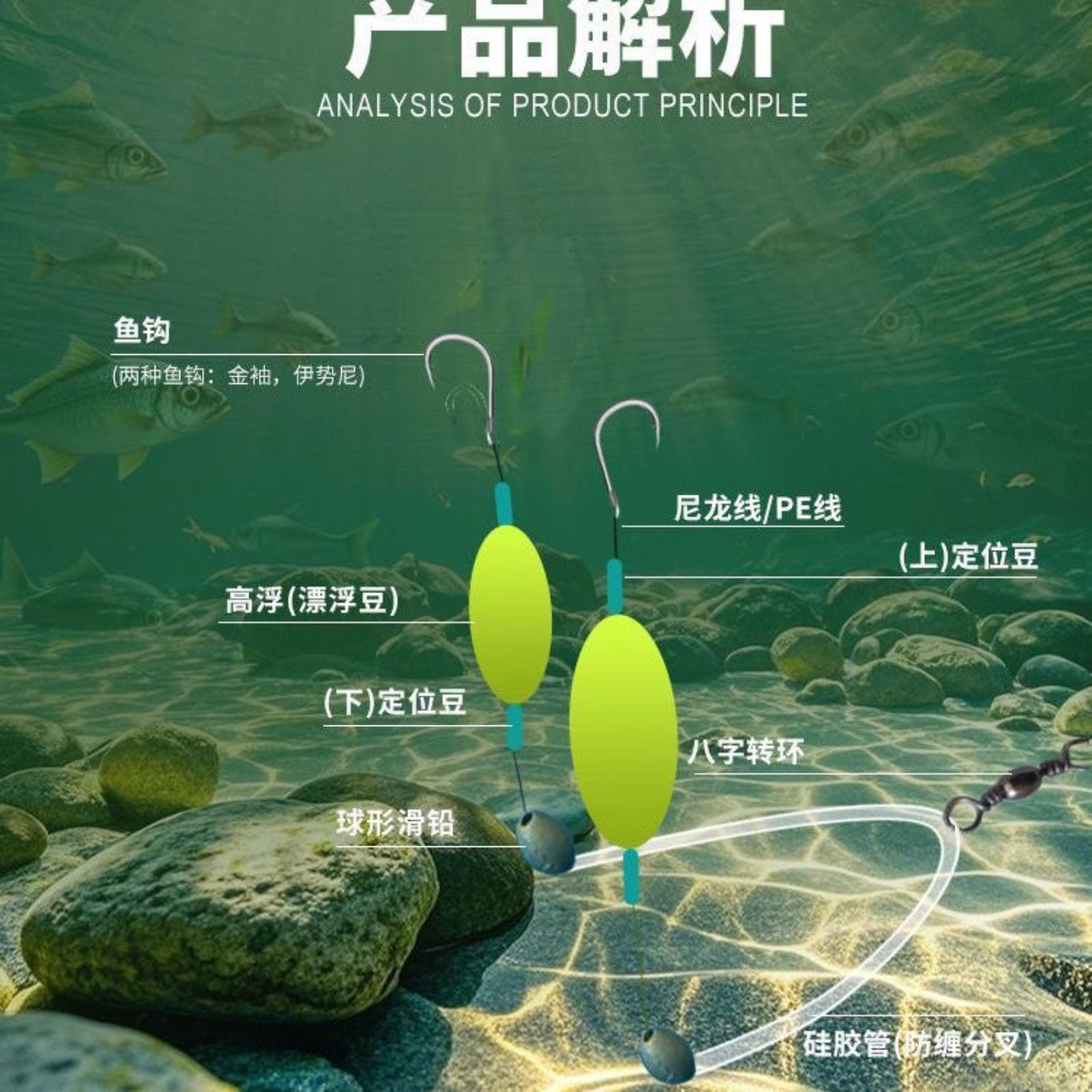 Противозацепная Двойная Крючковая Леска Готовый Крючок Европейский Стиль Противозацепная Рыбалка Водоотталкивающая One Size